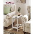 thumbnail image 3 of VASAGLE MAEZO Collection - Side Table, 2-Tier Small Rectangular End Table, 11.8 x 18.9 x 21.8 Inches, Nightstand with Tapered Legs, Curved Transitions, for Small Spaces, Cloud White, 3 of 6