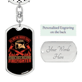 thumbnail image 2 of Then They Become Firefighter Stainless Steel or 18k Gold Premium Swivel Dog Tag Keychain, 2 of 8