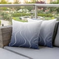 thumbnail image 2 of Outdoor Waterproof Pillow Covers Wave Line Purple White Gradient Geometric Stripes Decorative Throw Pillow Protectors,Pillowcase Cushion Cases for Patio Sofa Garden Couch,16x16in,Pack of 2, 2 of 14