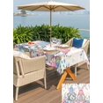 thumbnail image 4 of Outdoor Tablecloth with Umbrella Hole and Zipper, Gnomes Easter Rectangle Table Cloth 60x120 Inch Waterproof Tablecloth, Colorful Spring Floral Weeping Eggs Retro Art Picnic Table Cover for Patio, 4 of 7