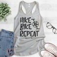 thumbnail image 2 of Hike Bike Repeat Tank Top, Ladies Racerback Tank Top, Hike Tank, Hiker Tank, Biking Tank, Bike Tank, Silver Gray, XX-Large, 2 of 3