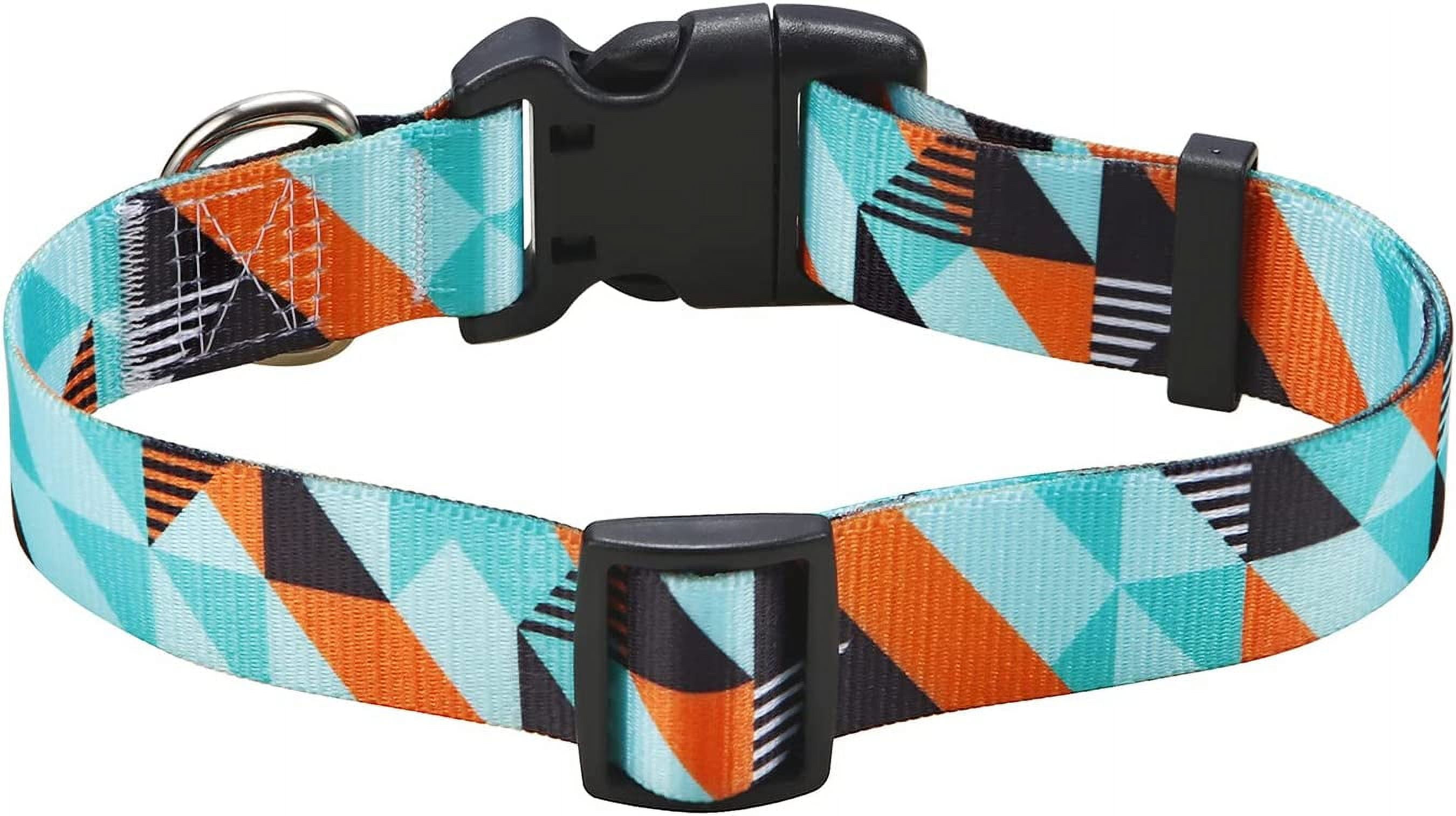 2 Pack Adjustable Soft Dog Collars For Small & Medium Dogs - Cute Patterned Puppy Collars With Quick-Release Buckle, Size M