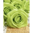thumbnail image 4 of 10pcs Fake Roses Artificial Silk Flowers Faux Rose Flower Long Stems Bouquet for Arrangement Wedding Centerpiece Party Home Kitchen Decor(Ivory-White Long Stem), 4 of 5