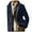 Blue, variant on Kureaily Men Solid Color Lapel Button Cardigan Jacket European And Pocket Velvet Casual Loose Long Sleeved Jacket