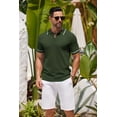 thumbnail image 3 of COOFANDY Men Knit Polo T Shirts Vintage Short Sleeve Crochet Polo Shirts Casual Summer Workout Sweaters, 3 of 9