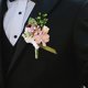 thumbnail image 4 of Ramillete para mujer y hombre mayimx ramo de boda flores artificiales Rosado Ramilletes de muñeca, 4 of 7