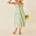 thumbnail image 4 of Solid Spaghetti Strap Midi Cami Dress for Women - Perfect for Parties and Beach, 4 of 9
