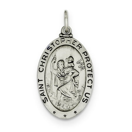 - 925 Sterling Silver St. Christopher Baseball Medal