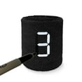 thumbnail image 6 of COUVER Embroidered White Number 8 Black 3 Inch Terry Cotton Athletic Wristbands 1 Pair (Mens), 6 of 8