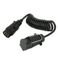 thumbnail image 2 of Spring Cable, 7Pin Trailer Plug Socket Adapter Wiring Connector 2m Trailer Extension Spring Cable Cord For, 2 of 8
