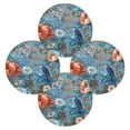 thumbnail image 2 of 15.4" Round Placemat Set of 4 Polyester Fabric Place Mats Non-Slip Dining Kitchen Table Mats for Kitchen Party Decor Birds and Flowers, 2 of 5