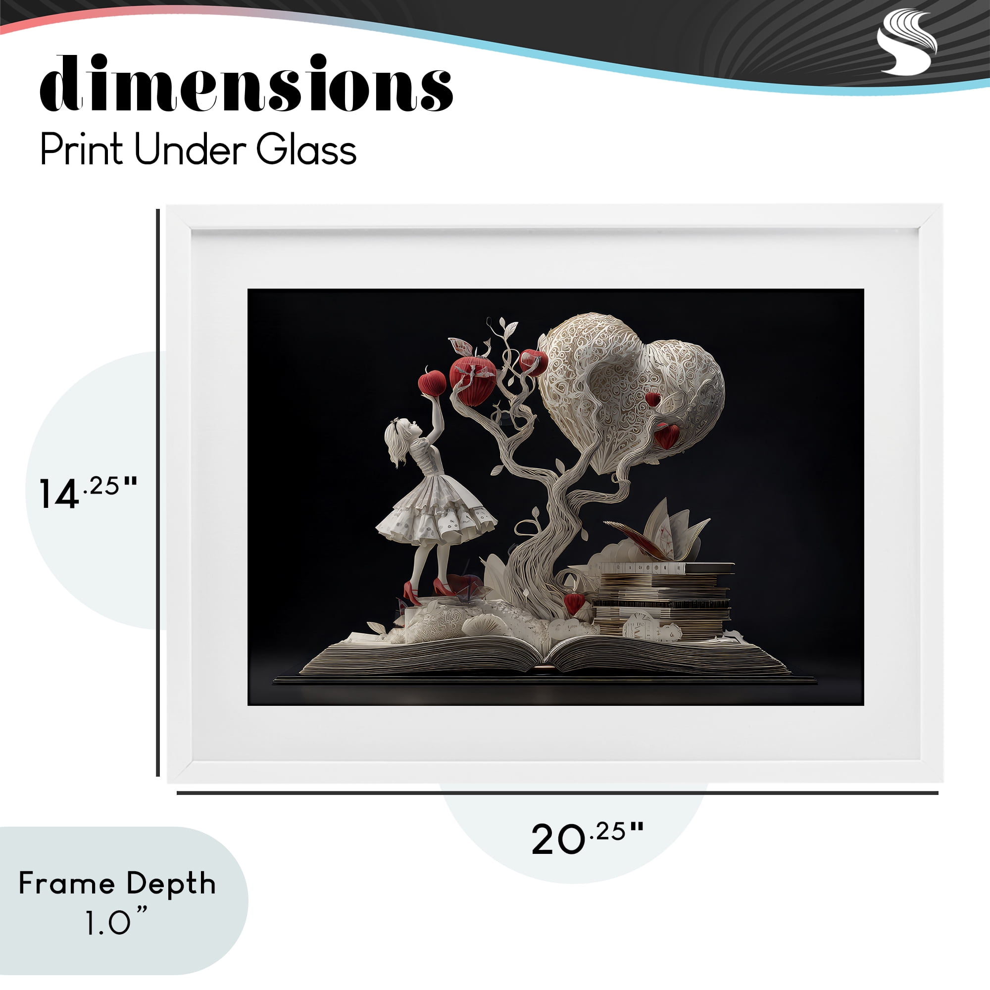 Stupell Industries Paper Sculpture Style Fairytale White Framed Print Under Glass, design by The Wands Want