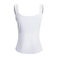 thumbnail image 5 of safuny Summer Women's Trendy Slim Basic Crop Tank Top Solid Color Cami Top Sleeveless Round Neck Top Leisure Comfy Clothing Fashion White XL, 5 of 8