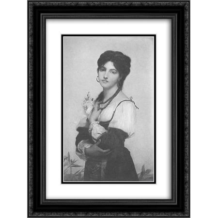 Jules Joseph Lefebvre 2x Matted 18x24 Black Ornate Framed Art Print 'A Bride of Sorrento'