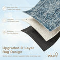 thumbnail image 4 of Wonnitar 2'x6' Vintage Hallway Runner Rug,Washable Non Slip Kitchen Rugs, Medallion Accent Runner for ‎‎Bathroom Bedroom Laundry Room Room Soft Low Pile Stain Resistant, Blue, 4 of 6