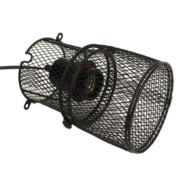 Reptile Heat Lamp Guard Protector Reptile Avoid Scald Heat Lamp Guard Retractable Reptile Heat Lamp Mesh Cover Heat Protector with E27 Ceramic Lamp Holder