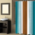 thumbnail image 2 of Fabric Shower Curtain, Boho Brown and Blue Striped Tribal Farmhouse Style Shower Curtains with 12 Hooks Waterproof Machine Washable Bath Curtains for Bathroom, 48x 72in, 2 of 6