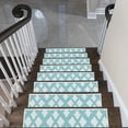 thumbnail image 2 of SussexHome Floral Design 9" X 28" Stair Treads - 150 % Cotton Anti-Slip Carpet Strips for Indoor Stairs-Easy to Install Stair Treads with Double Adhesive Tape-Safe, Extra-Grip, 15-Pack-Teal, 2 of 8