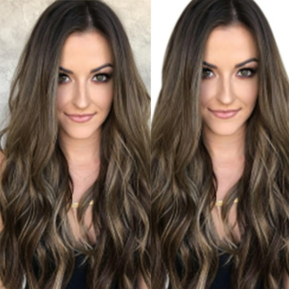 Bilqis Women Mix Colors Gradient Long Curly Synthetic Wig Full Wig Wavy Wig