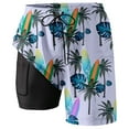 thumbnail image 3 of Kcolen Mens 5 Inch Swim Trunks Green Gradient Men Swim Shorts Loose Rash Guard Shorts for Men Men Swim Trunks Summer Beach Athletic Fit Men Swim Brief, 3 of 4