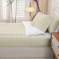 thumbnail image 5 of Manfei Minimalist Check Zipper Twin Comforter Sets with Fitted Sheet and 2 Pillowcases,Modern Grid Zipper Bedding Set,Beige,Reversible,4pcs, 5 of 8