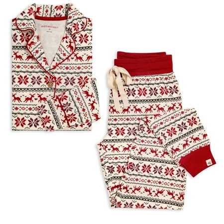 Matching Family Christmas Pajamas Burt's Bees Baby Womens 2-Piece Dashing Deer Set