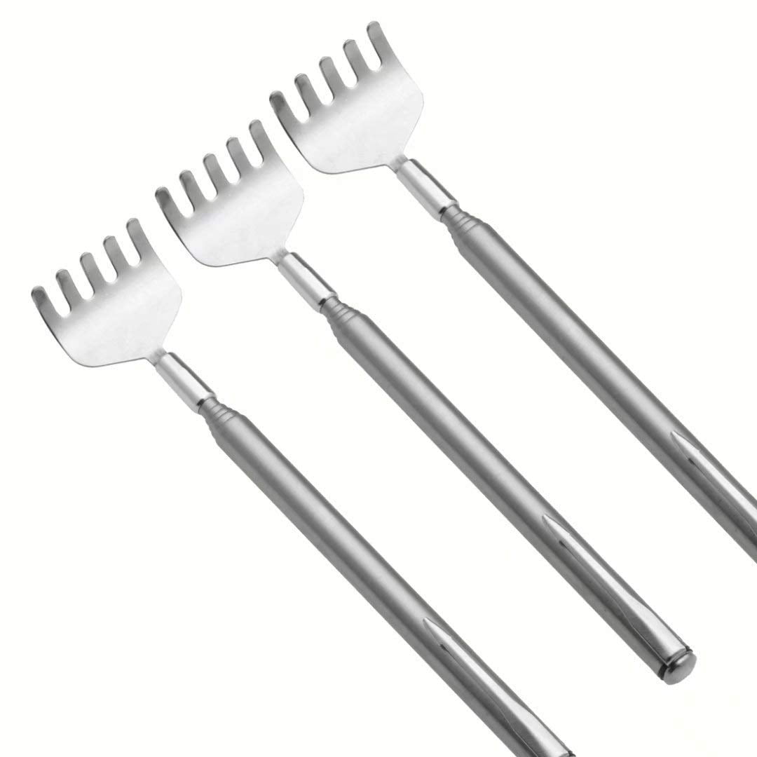 3 Pack Portable Extendable Telescopic Metal Back Scratchers/Hand Massager/Backslap
