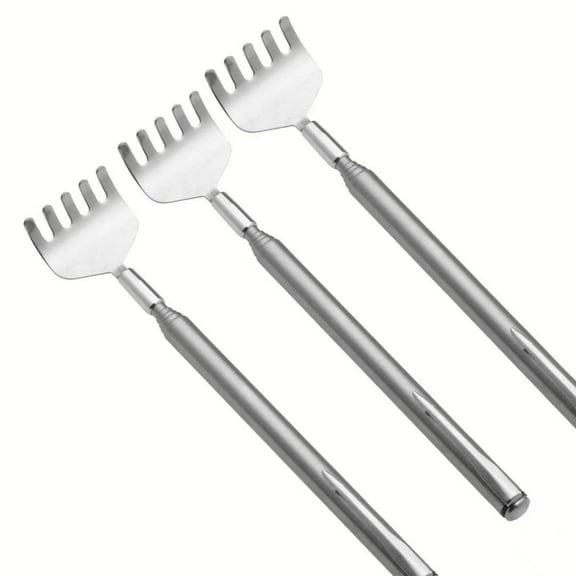 3 Pack Portable Extendable Telescopic Metal Back Scratchers/Hand Massager/Backslap