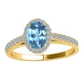 thumbnail image 3 of Aonejewelry 1.75 Ct. Ttw Diamond and Oval Shaped Blue Topaz Ring in 10K Yellow Gold, 3 of 4