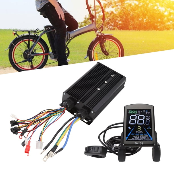 Kit De Controlador De Velocidad De Bicicleta Eléctrica, Kit De Controlador De Motor Sin Escobillas Para Bicicleta Eléctrica Pantalla LCD Transparente Sensible aleación De