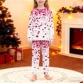 thumbnail image 2 of BLVB Girls Valentines Pajamas Set Pjs Long Sleeve Crewneck Heart Sleepwear Loungewear Sets for Kids 5-16 Years, 2 of 7