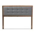 thumbnail image 4 of HomeStock Mid-Century Marvel Fabric Upholstered Walnut Brown Finished Wood Headboard, Wall Mount Headboard-Color:Dark Gray,Size:Queen, 4 of 10