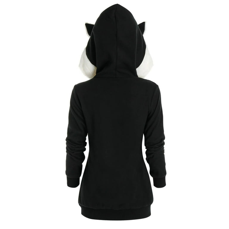 【新品未使用】M　90 Logo Cat Ear Zip Hoodie　黒 猫耳 90 Logo Cat Ear Zip Hoodie【9090girl】 – YZ