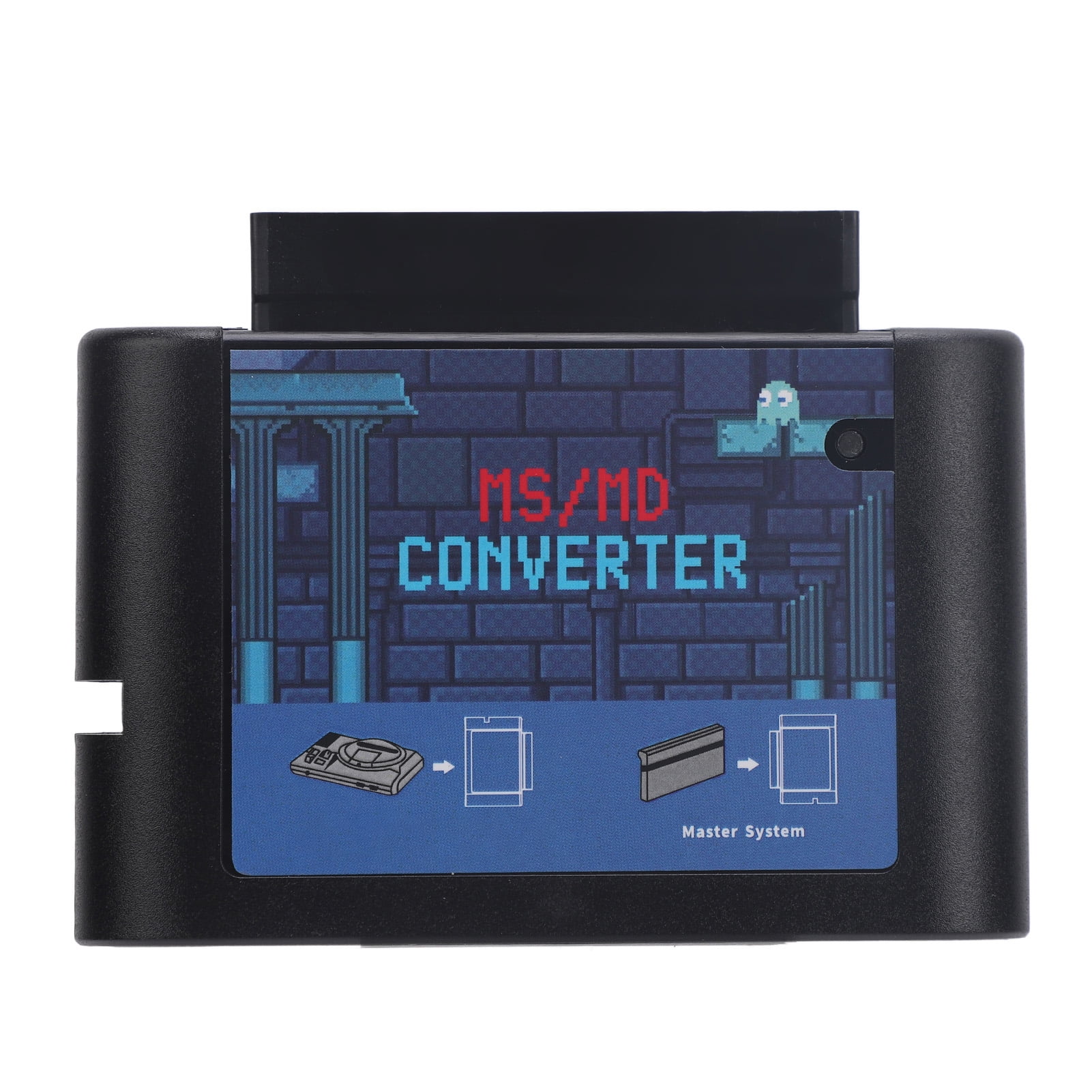 Convertisseur De Cartes De Jeu MS Vers MD Pour Retron5, Retron3, Retron2, Mega Drive Et Genesis, Convertisseur De Cassette Vidéo De Jeu (noir Transparent