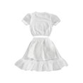 thumbnail image 4 of Mialoley Little Girls Round Neck Sequin Decor Tops + Mesh Layer Shorts Skirts, 4 of 7