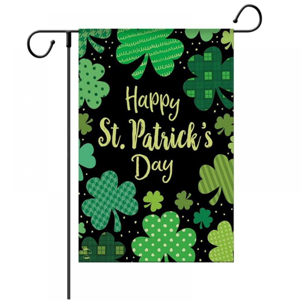 Details about   happy st patricks day 12” x18” flag burlap Double Sided