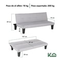 thumbnail image 2 of Sofa Cama Plegable Kingshouse Individual Gris Claro, 2 of 10