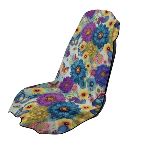 Xixirimido Car Seat Towel Covers Car Accessories Athletic Running Towel Post Workout Sweatproof Washable Bucket Seat Cover Non Slip for Outdoor Sport, Butterfly Vibrant Boho Mandala