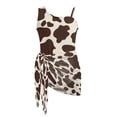 thumbnail image 7 of SEANATIVE Kids Two Piece Swimsuit Set with Swimwear & Mesh Cover-up Skirt, Teen Girls Bathing Suits Cut Out One Shoulder Design, Size 15-16 Years Old, Brown Cow Print Beige, 7 of 7