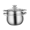 thumbnail image 3 of Elodie Soup Pot Cooking Pot Double Handle Kitchen Tool Thickened Kitchen Cookware Stock 22cm and Steam grid, 3 of 8