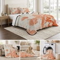thumbnail image 6 of Twin Quilt Set 68''x86'', Orange Coastal Starfish Lightweight Summer Bedspread Coverlet Set with 2 Pillow Shams, Farmhouse Nautical Coral Conch Breathable All Season Quilt Bedding for Dorm/Bedroom, 6 of 9