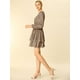 thumbnail image 4 of Vestido de dobladillo con volantes estampado de leopardo Allegra K Manga Larga para Mujeres Marrón Claro M, 4 of 6