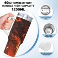 thumbnail image 3 of Vsdgher Magma Fire Black Dragon Pattern 40 oz Tumbler with Handle and Straw Lid | Insulated Cup Reusable Stainless Steel Water Bottle Travel Mug | Gifts for Women Men Him Her, 3 of 8