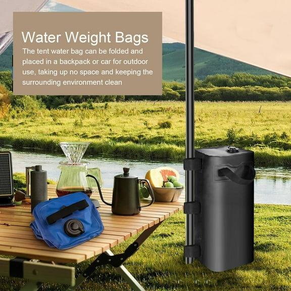 Trendix Canopy Weight Bags Set of 4, 25L Water Tent Weights Set with 3 Fastener Tape Large Weights Sand Bags for Gazebo, Pop Up Canopy, Canopies, Tent (Black)