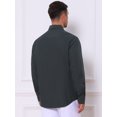 thumbnail image 3 of DARING DIVA Men's Plaid Collar Long Sleeve Button Down Business Dress Shirt Navy Blue 4XL, 3 of 7