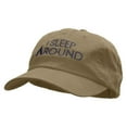 thumbnail image 2 of I sleep Around Embroidered Low Profile Dyed Cotton Twill Cap - Khaki OSFM, 2 of 5
