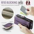 thumbnail image 4 of Dteck for Samsung Galaxy Z Fold 3 Case with RFID Blocking Wallet Case for Women Men, Shockproof PU Leather Magnetic Flip Strap Zipper Card Holder Phone Case,Purple, 4 of 7