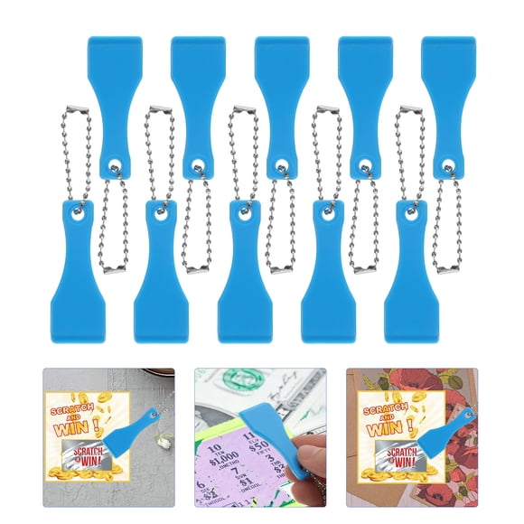 OULII 10pcs Lotto Scratcher Tool Plastic For Sticker Removal With Flat Edges