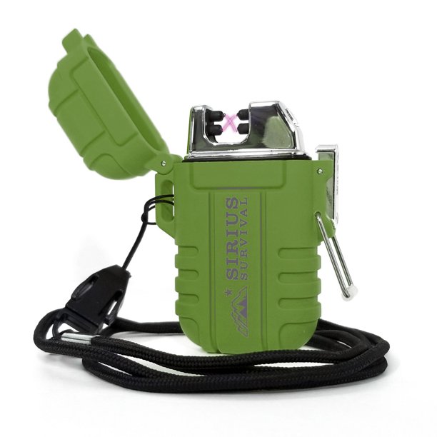 Sirius Survival ZeuX Electric Plasma Lighter, USB Rechargeable Windproof Waterproof Dual Arc