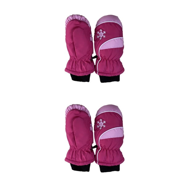 Billuyoard 3 pares de manoplas impermeables para niños, guantes para clima frío, equipo deportivo, fácil de combinar, diseño grueso para Rosado 2Conjunto